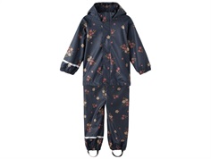 Name It dark sapphire flower rainwear pants and jacket